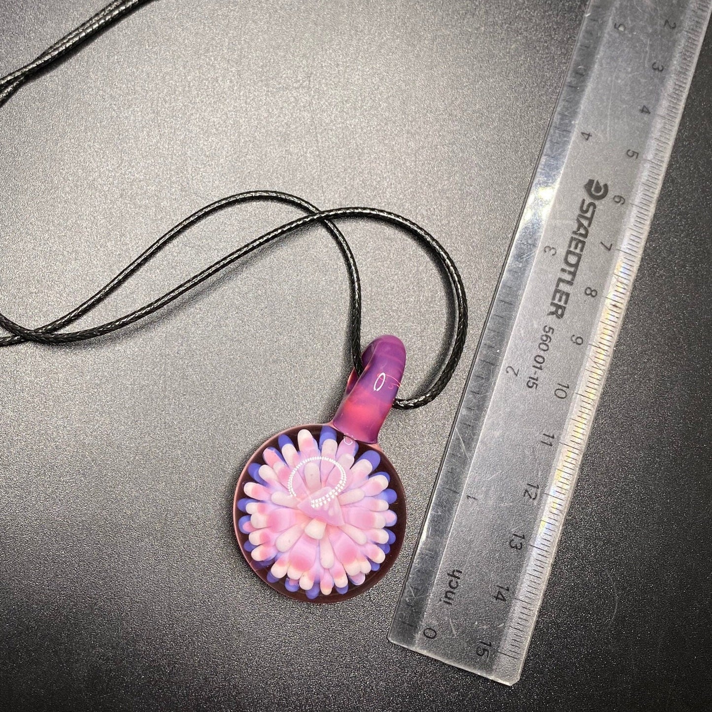 Blown Glass Mushroom Necklace || Borosilicate Glass Pendant Lampwork || Mushroom Jewelry || Magic Mushroom Pendant