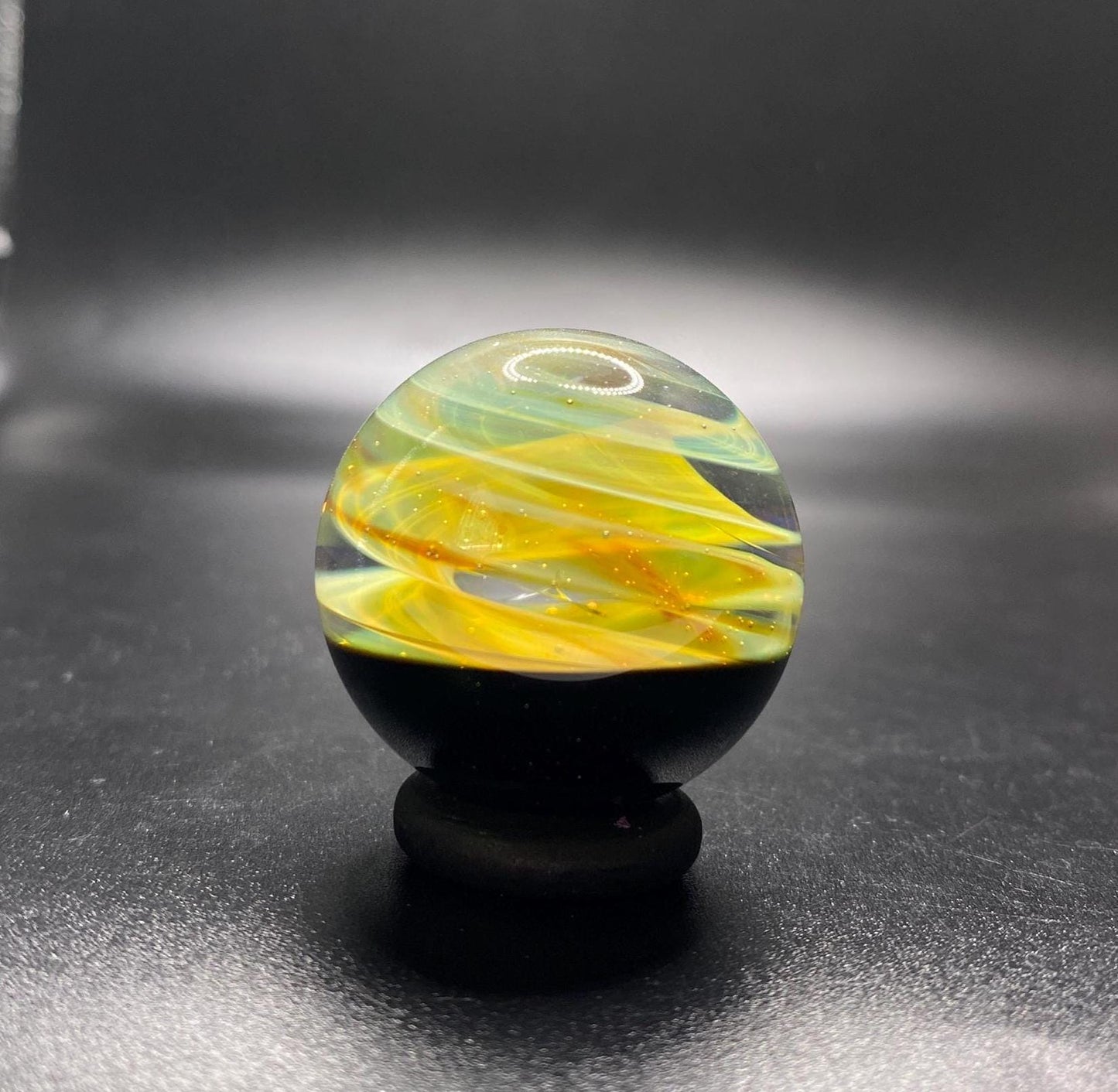 1.26 Inch Silver Fumed Spiral Inside Borosilicate Marble || Borosilicate Handmade Marble || Heady Glass || Art Glass Marble
