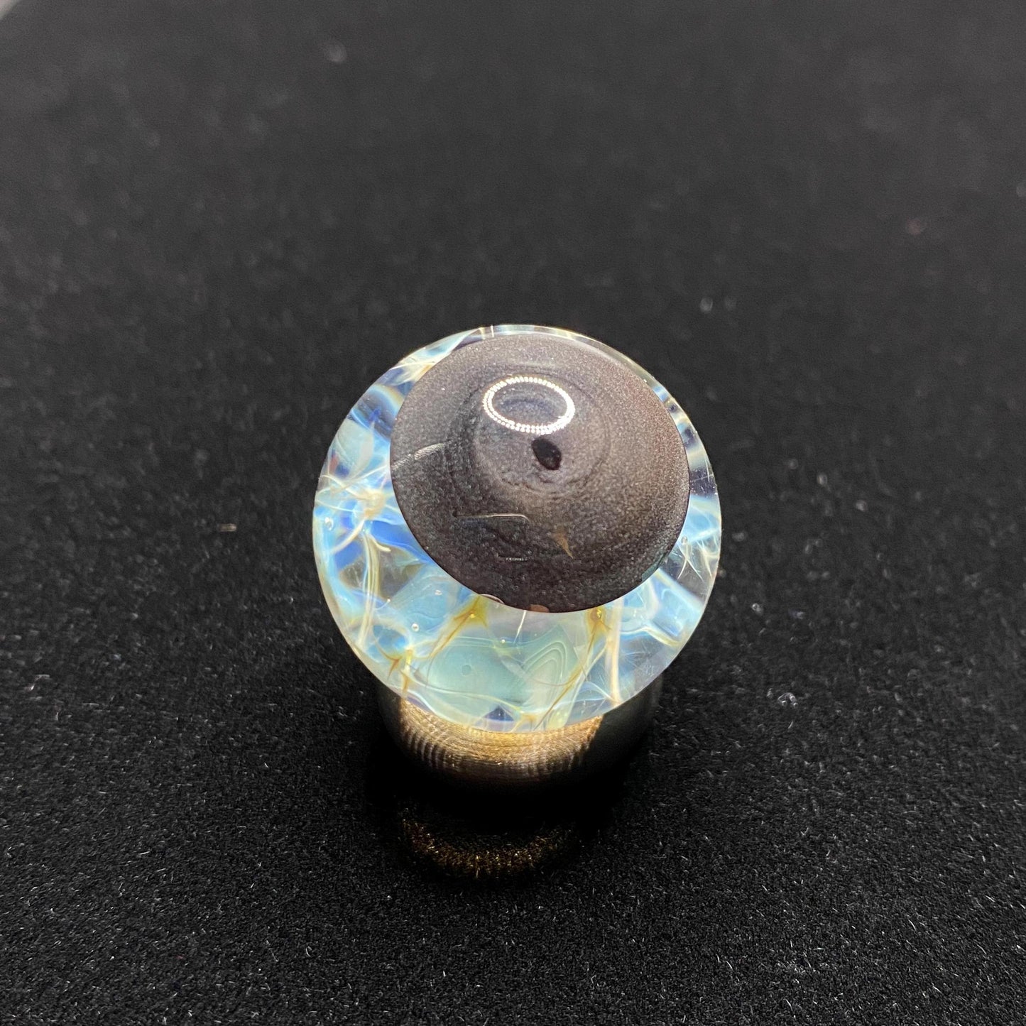 1.00 Inch Handmade Glass Marble || Silver Chaos Fume Technique with Electrum Backing