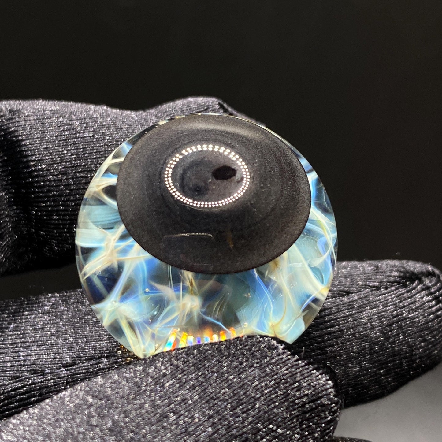 1.00 Inch Handmade Glass Marble || Silver Chaos Fume Technique with Electrum Backing