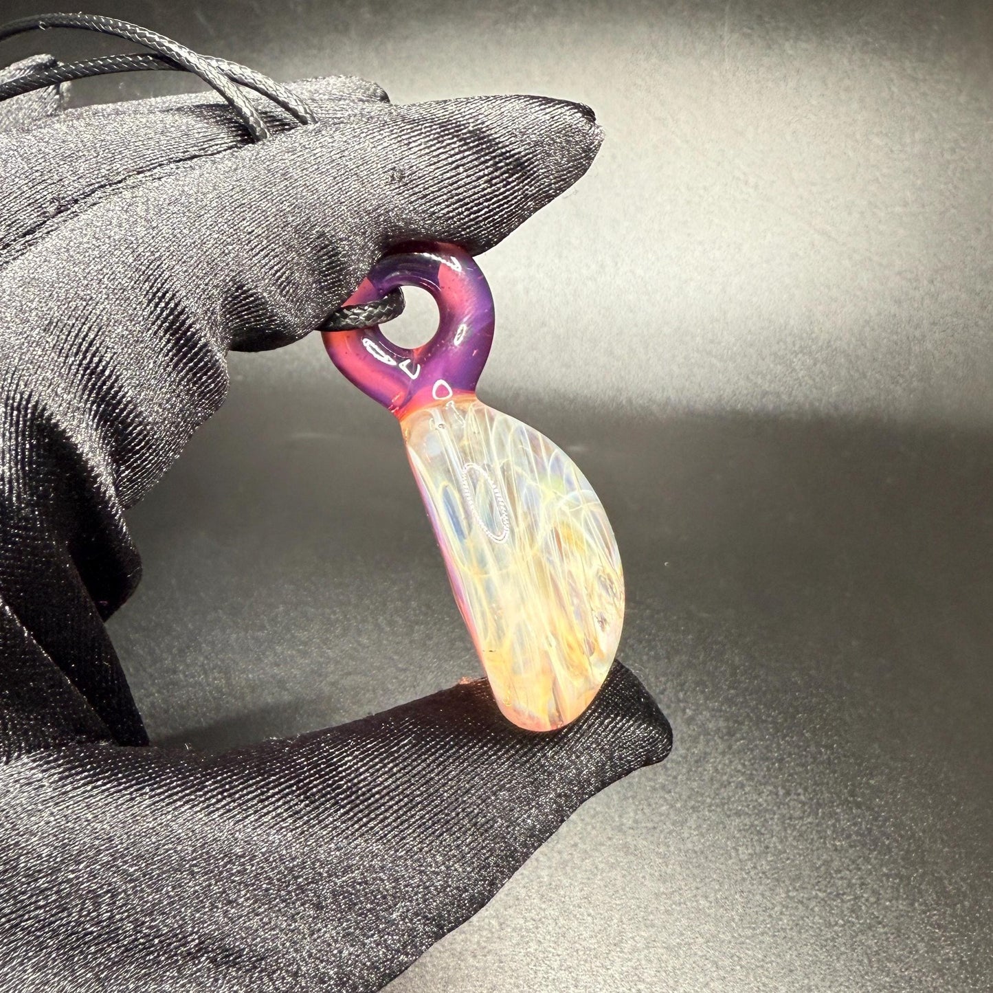 Pink Opal Glass Pendant | Silver Fume Swirl Necklace | Hand Blown Heady Glass Jewelry | Durable Artisan Pendant
