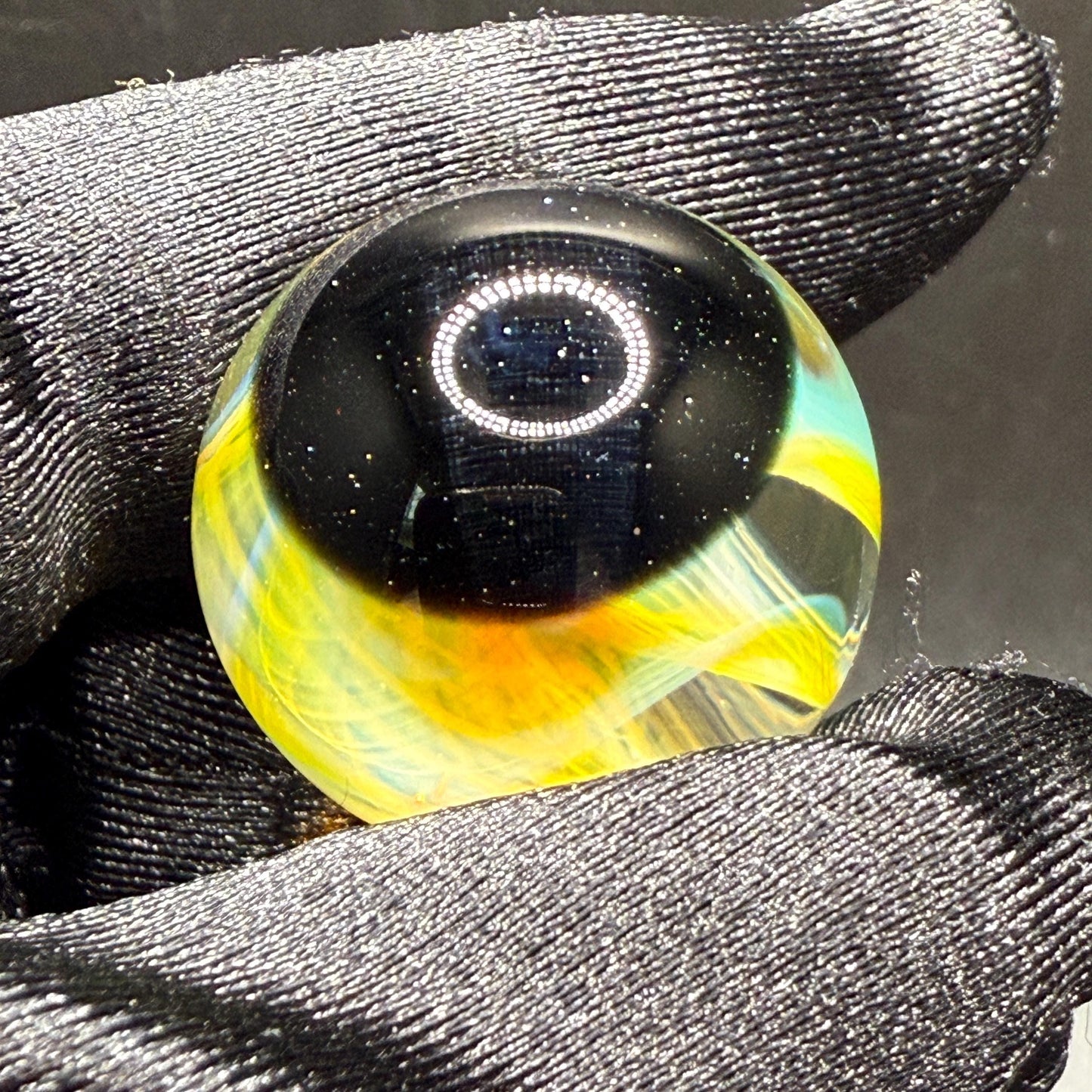 Borosilicate Glass Art Marble || Silver Fume Spiral || Galaxy Space Marble || Heady Boro Glass || Handmade Marbles