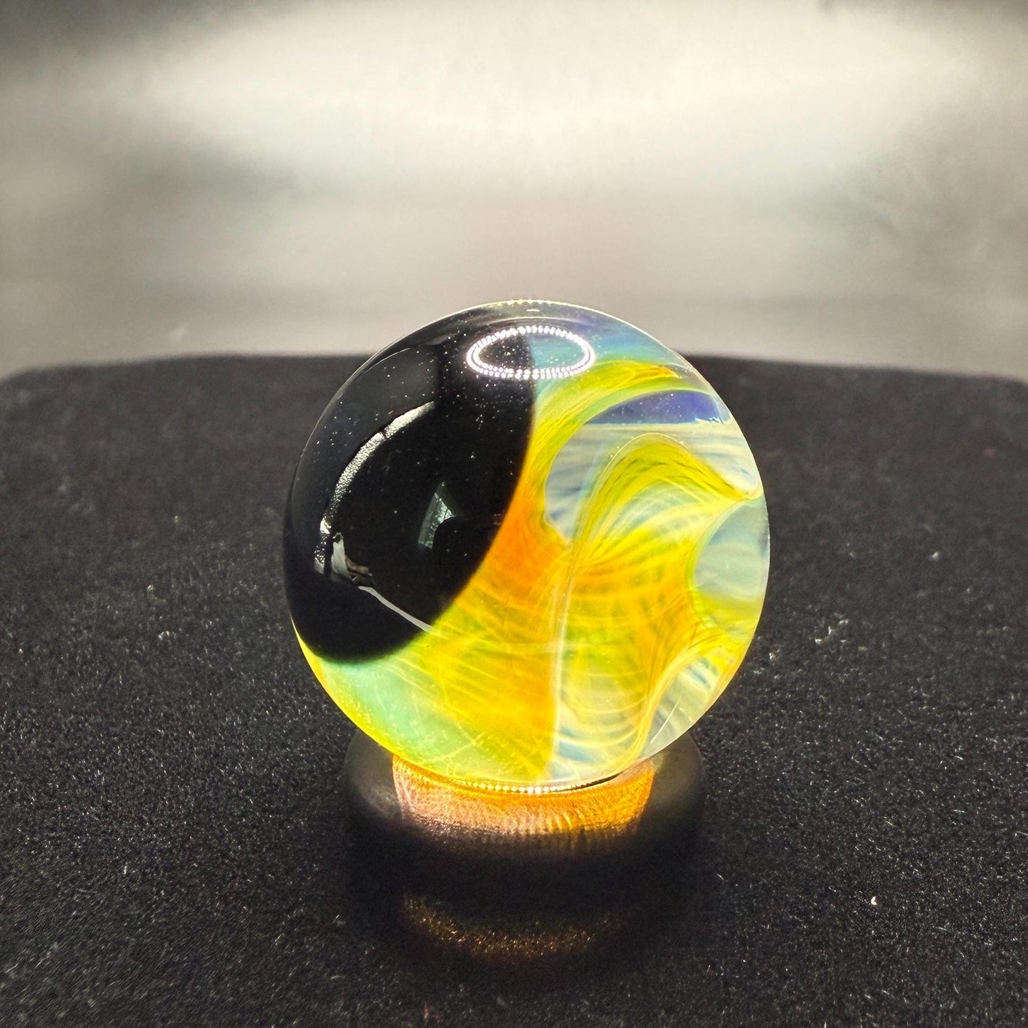 Borosilicate Glass Art Marble || Silver Fume Spiral || Galaxy Space Marble || Heady Boro Glass || Handmade Marbles
