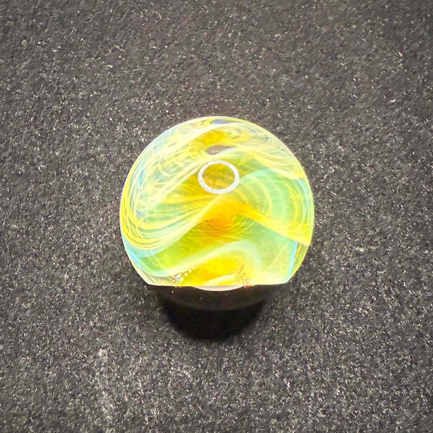 Borosilicate Glass Art Marble || Silver Fume Spiral || Galaxy Space Marble || Heady Boro Glass || Handmade Marbles