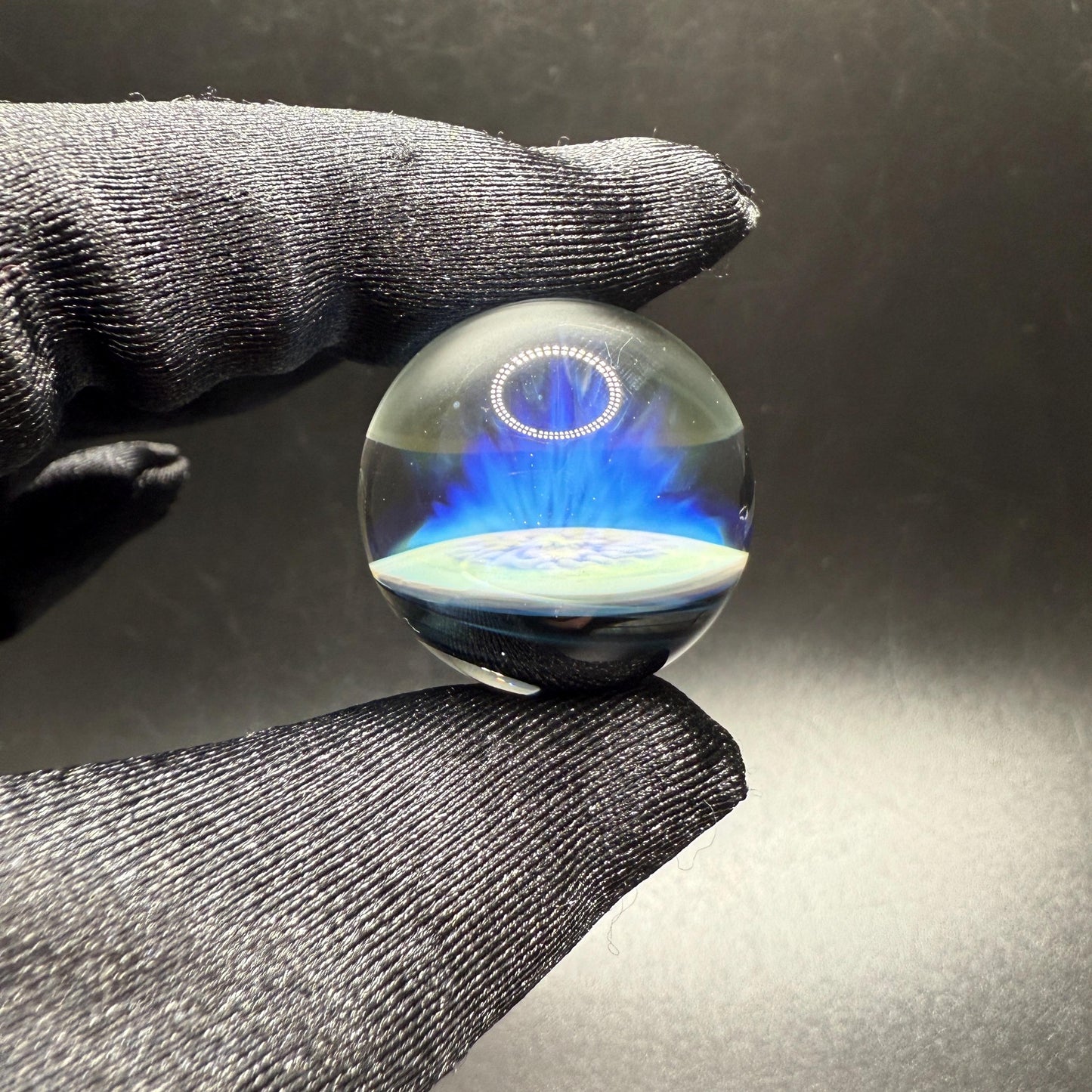 1.01 Inch Silver Fume Implosion Glass Marble || Handmade using Borosilicate Glass and Silver