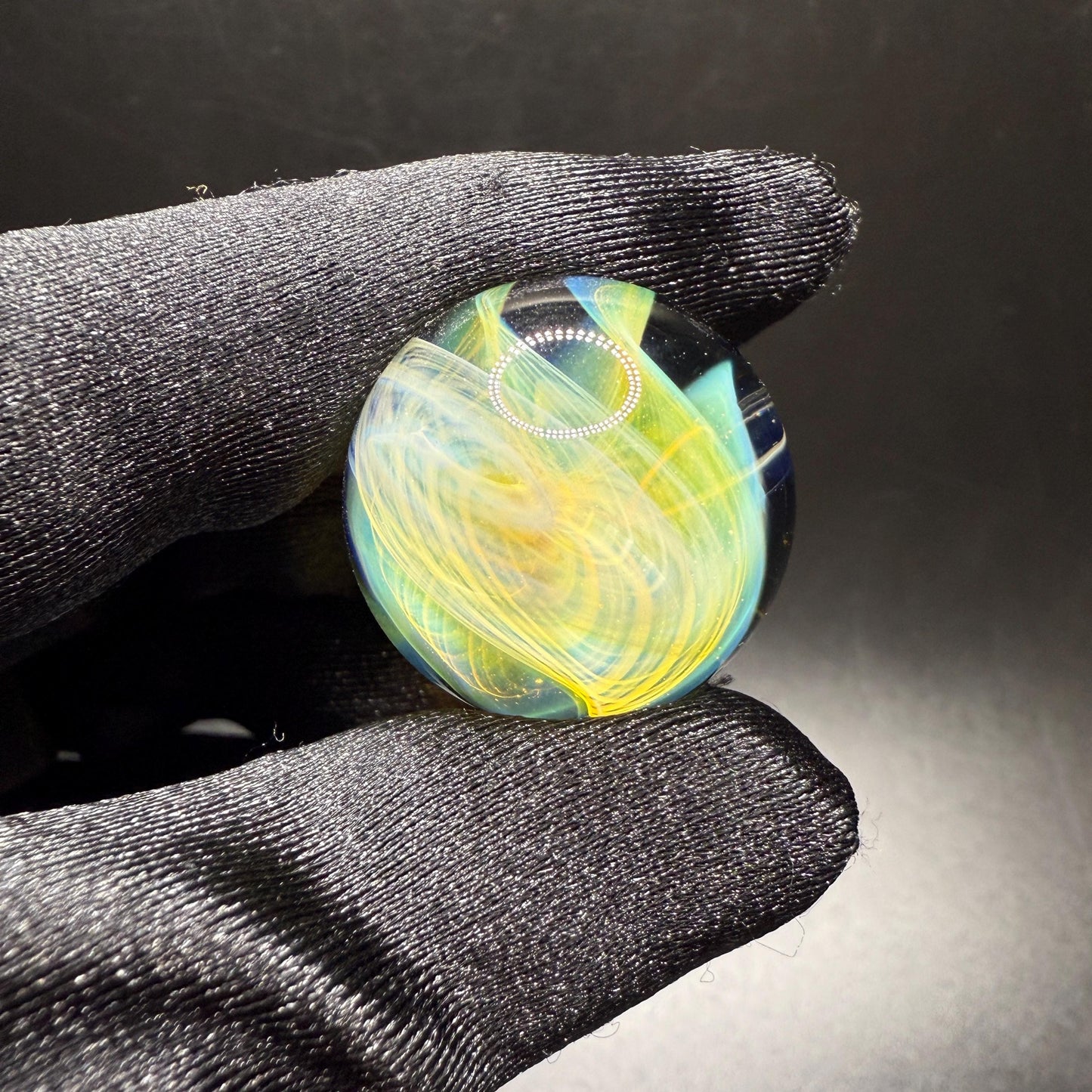 Borosilicate Glass Art Marble || Silver Fume Spiral || Galaxy Space Marble || Heady Boro Glass || Handmade Marbles