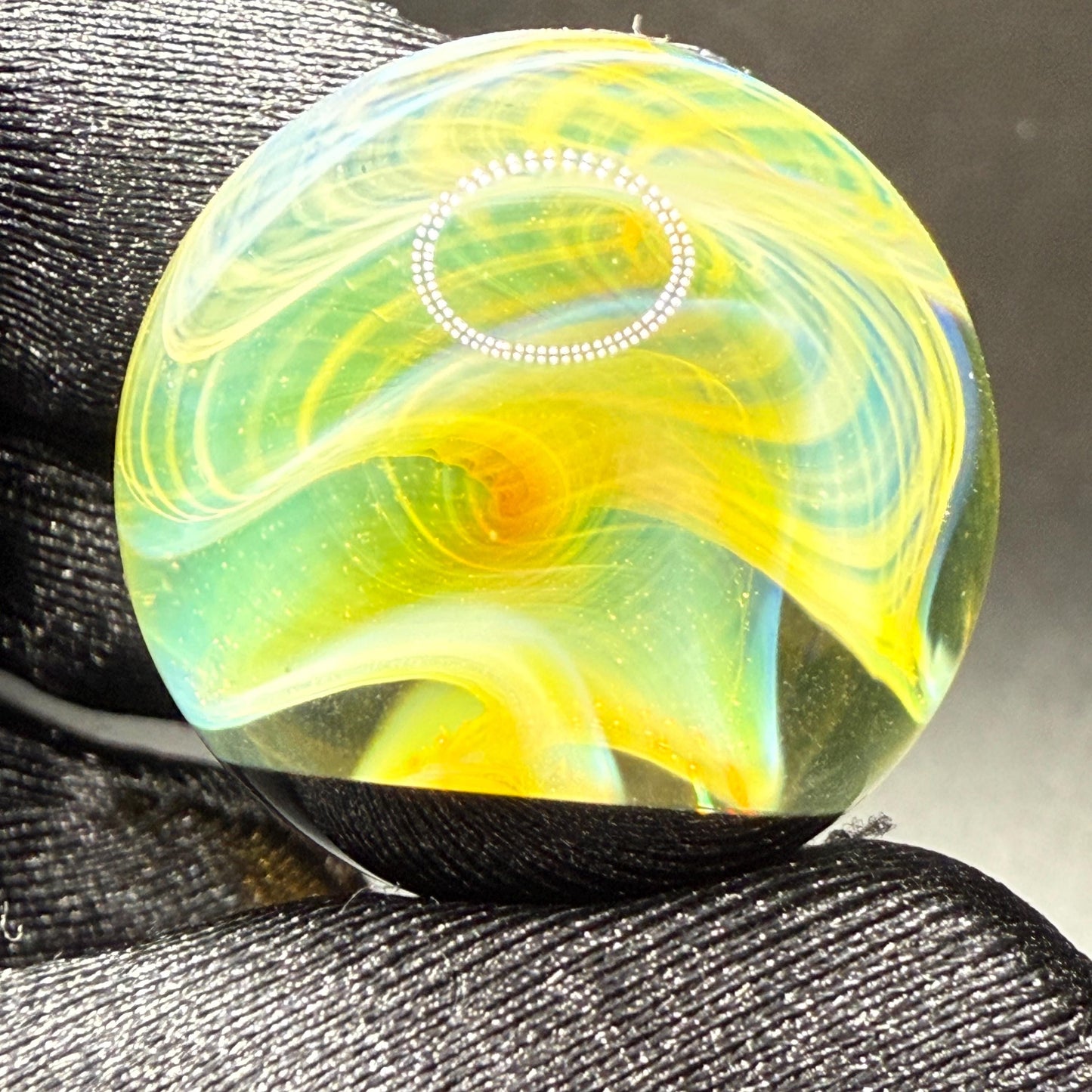 Borosilicate Glass Art Marble || Silver Fume Spiral || Galaxy Space Marble || Heady Boro Glass || Handmade Marbles
