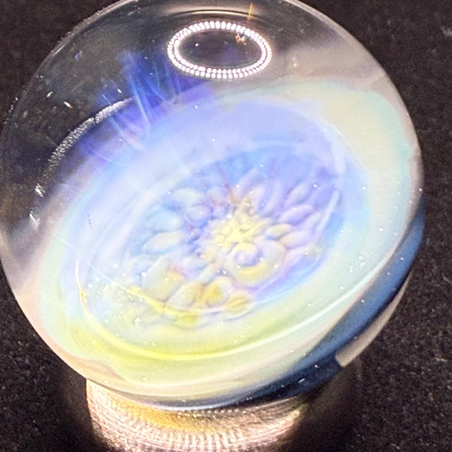 1.01 Inch Silver Fume Implosion Glass Marble || Handmade using Borosilicate Glass and Silver