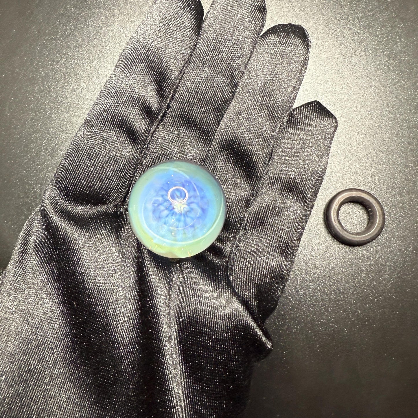 1.01 Inch Silver Fume Implosion Glass Marble || Handmade using Borosilicate Glass and Silver