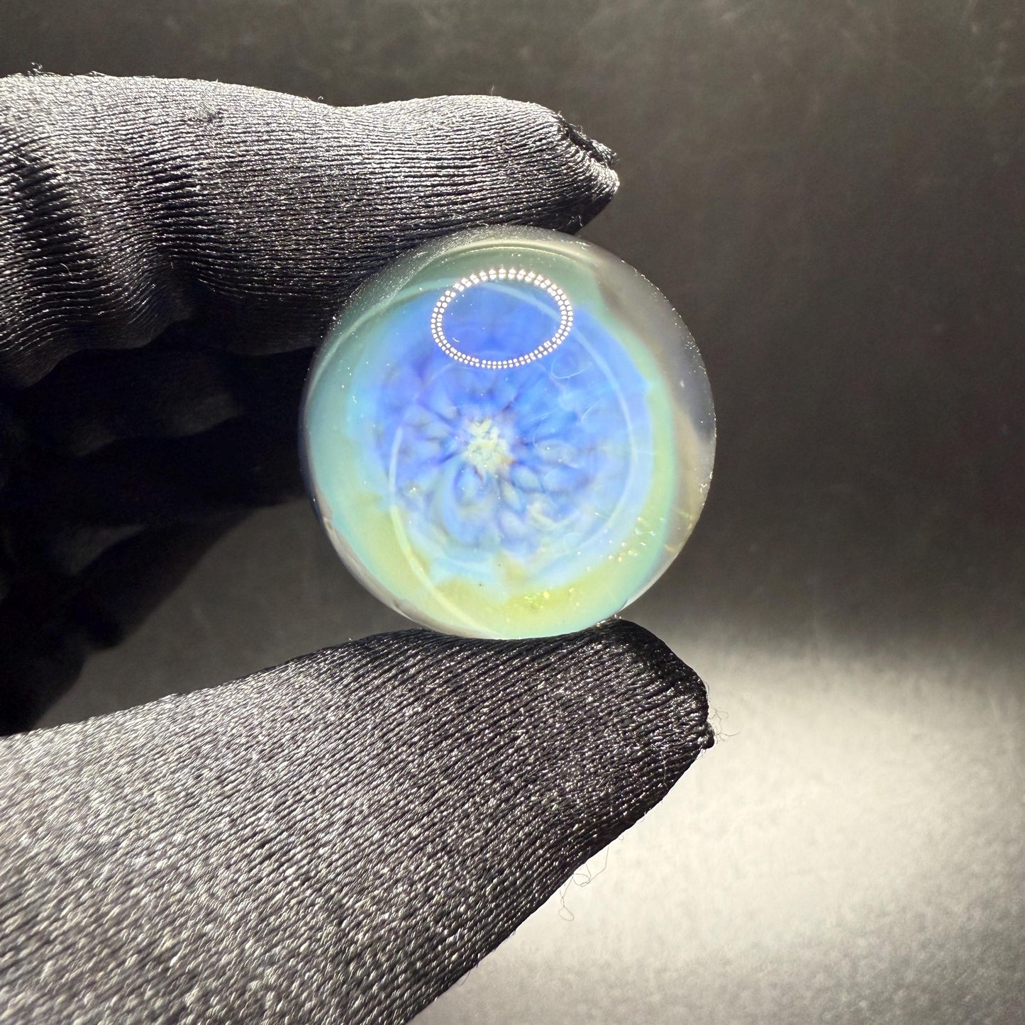 1.01 Inch Silver Fume Implosion Glass Marble || Handmade using Borosilicate Glass and Silver