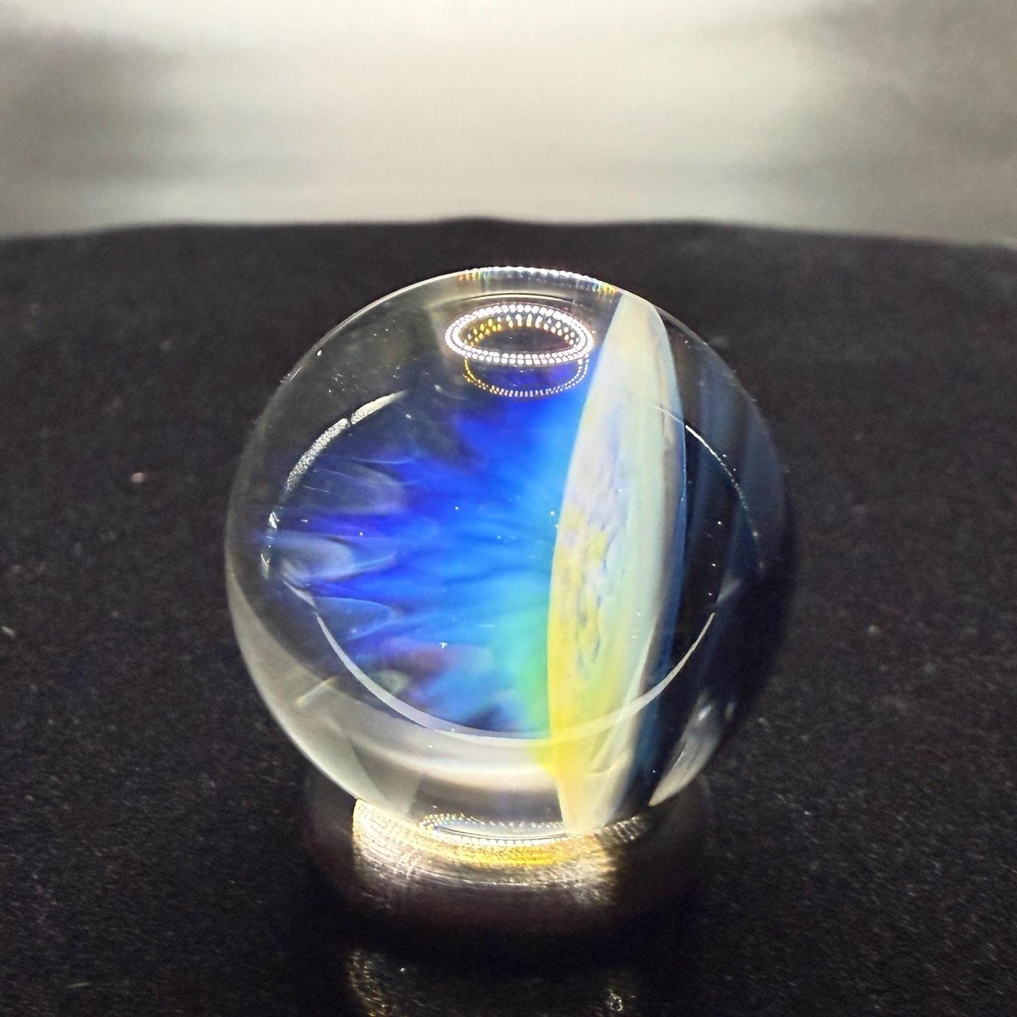 1.01 Inch Silver Fume Implosion Glass Marble || Handmade using Borosilicate Glass and Silver