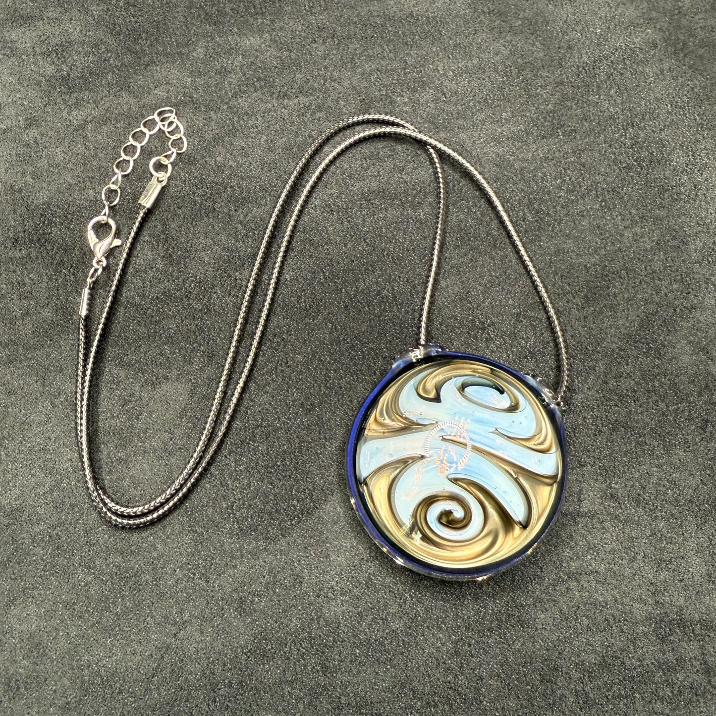 Psychedelic Glass Wigwag Pendant || Hollow Heady Blown Glass Necklace