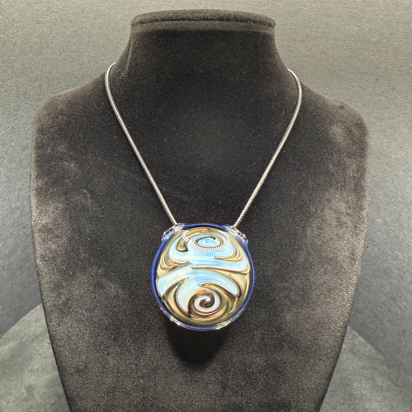 Psychedelic Glass Wigwag Pendant || Hollow Heady Blown Glass Necklace