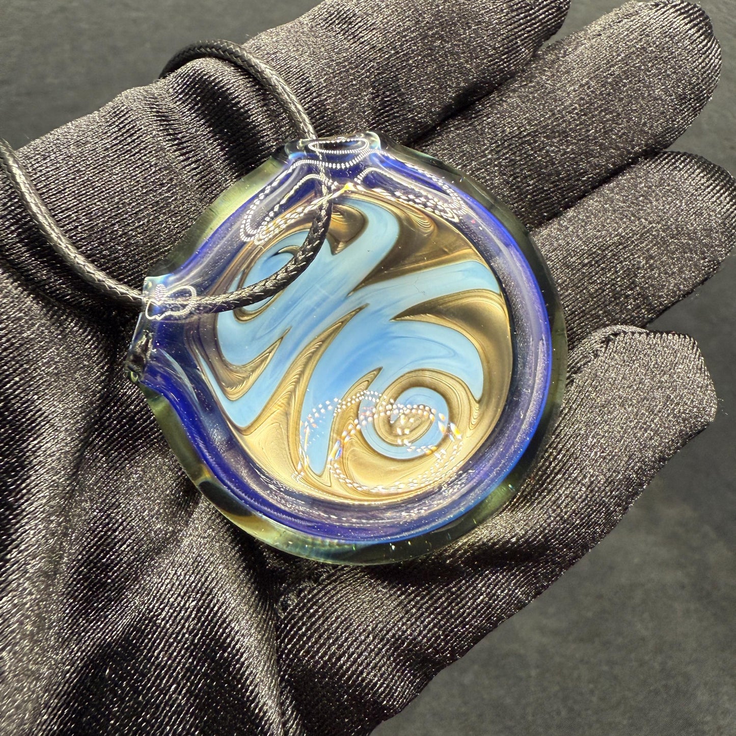 Psychedelic Glass Wigwag Pendant || Hollow Heady Blown Glass Necklace