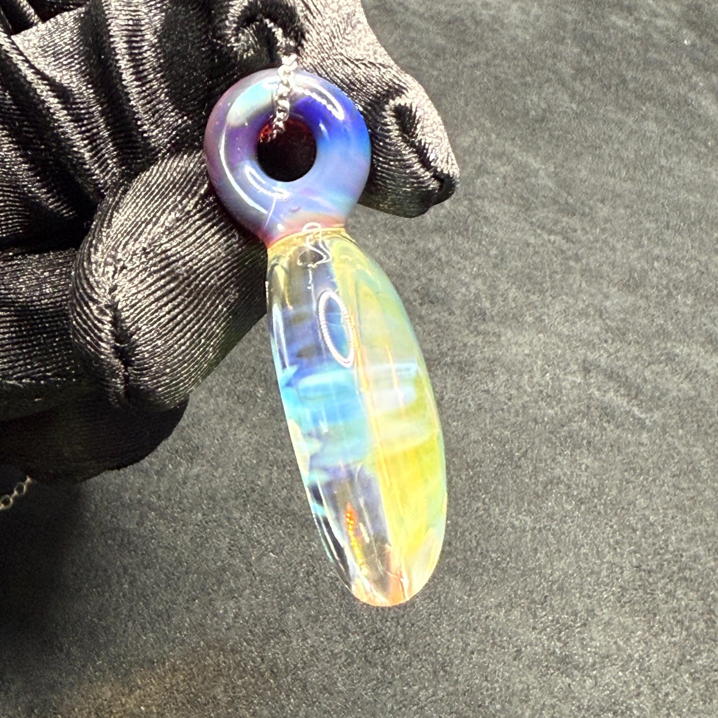 Borosilicate Glass Pendant Implosion Technique with Opal || Heady Glass Pendant || Hand Blown Glass Necklace