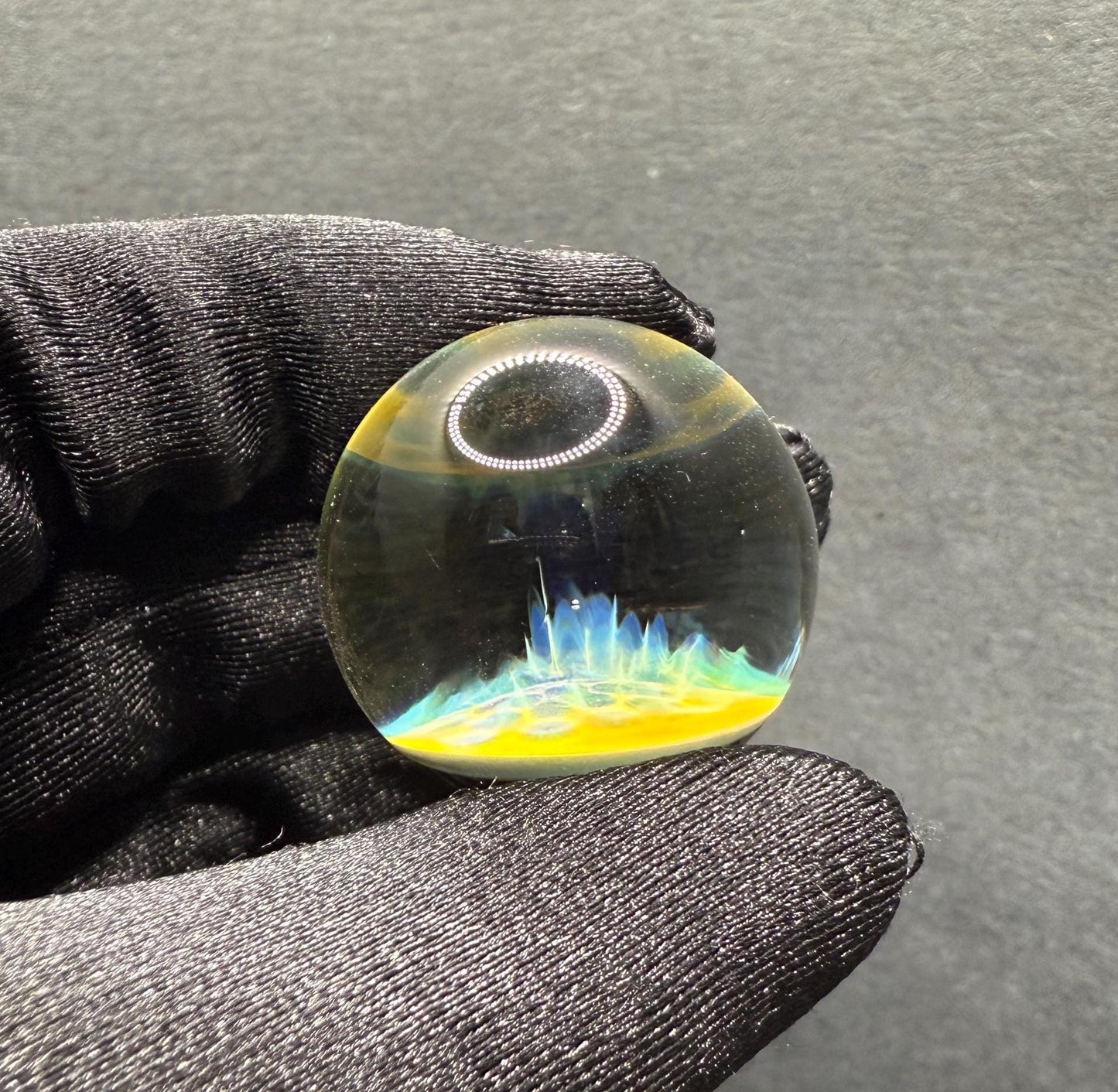 1.12 Inch Silver Fume Honeycomb Glass Marble || Handmade using Borosilicate Glass and Silver