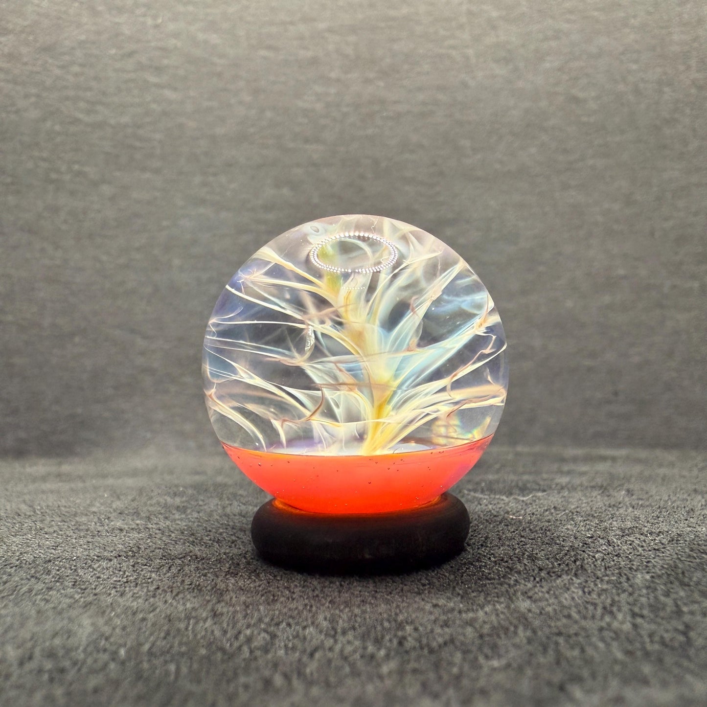 Handmade Glass Marble with Silver Fume Chaos 1.07 Inches || Heady Marble Art Glass