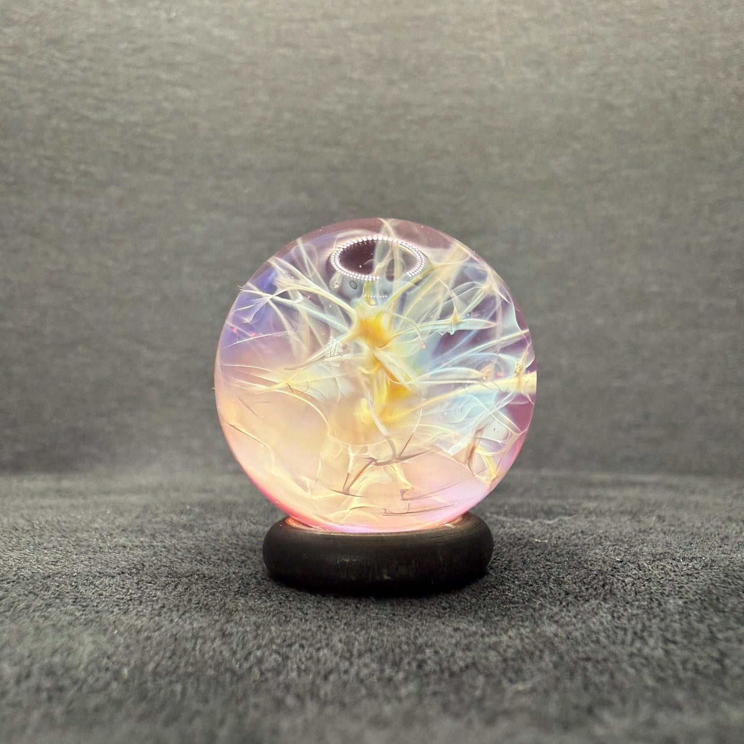 Handmade Glass Marble with Silver Fume Chaos 1.07 Inches || Heady Marble Art Glass