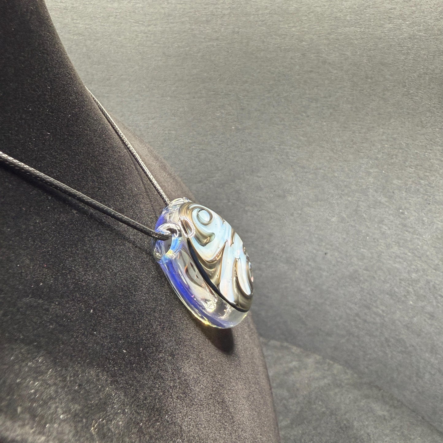 Psychedelic Glass Wigwag Pendant || Hollow Heady Blown Glass Necklace