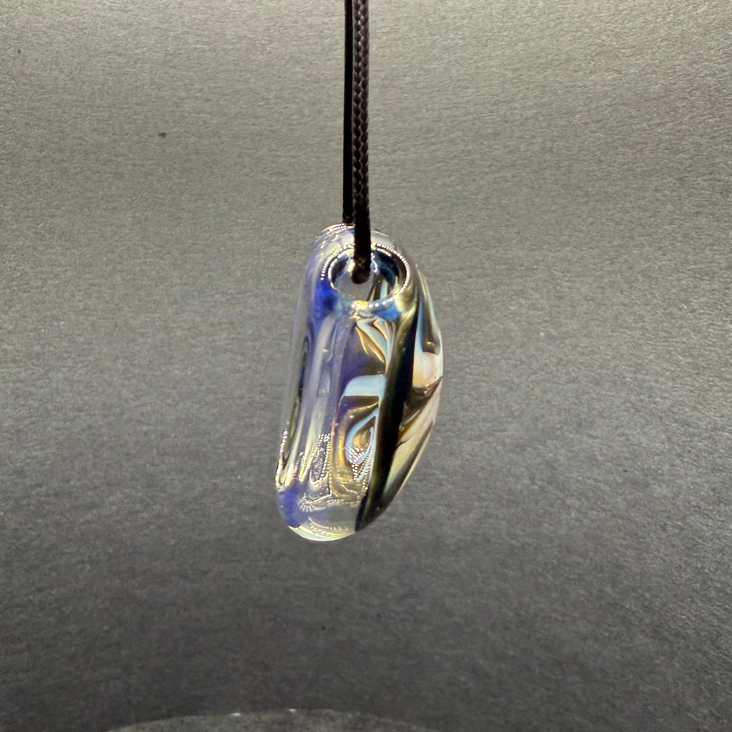 Psychedelic Glass Wigwag Pendant || Hollow Heady Blown Glass Necklace