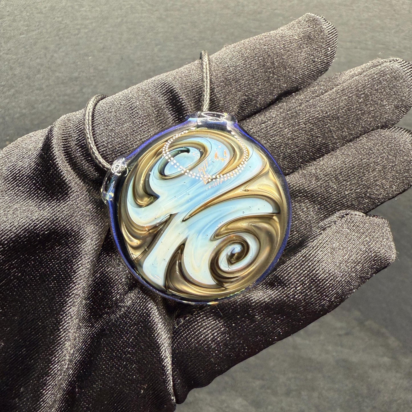 Psychedelic Glass Wigwag Pendant || Hollow Heady Blown Glass Necklace