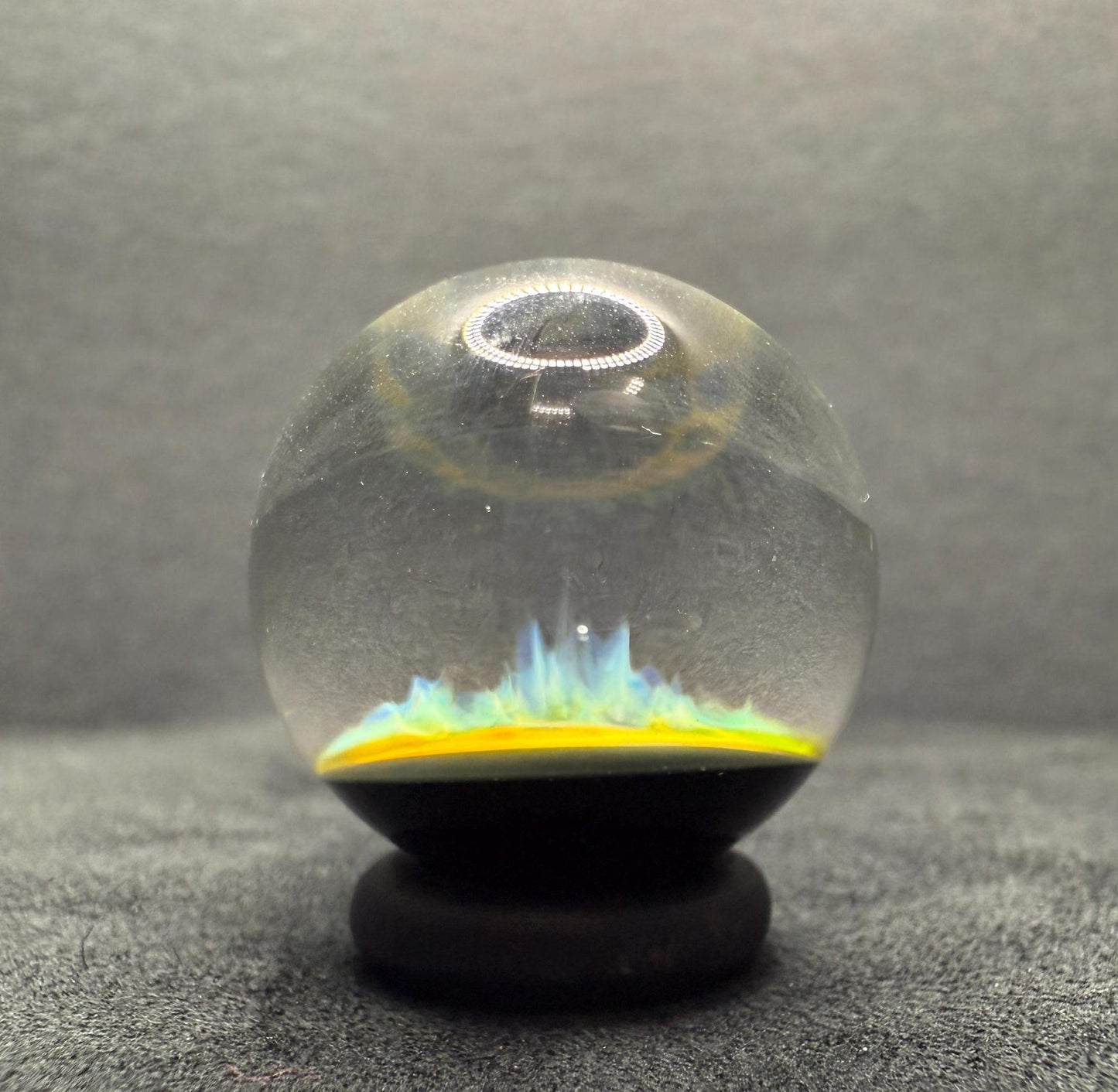 1.12 Inch Silver Fume Honeycomb Glass Marble || Handmade using Borosilicate Glass and Silver