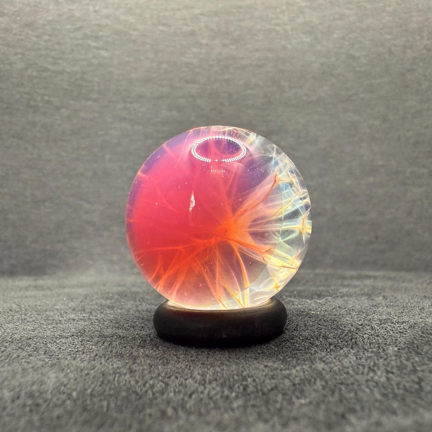 Handmade Glass Marble with Silver Fume Chaos 1.07 Inches || Heady Marble Art Glass
