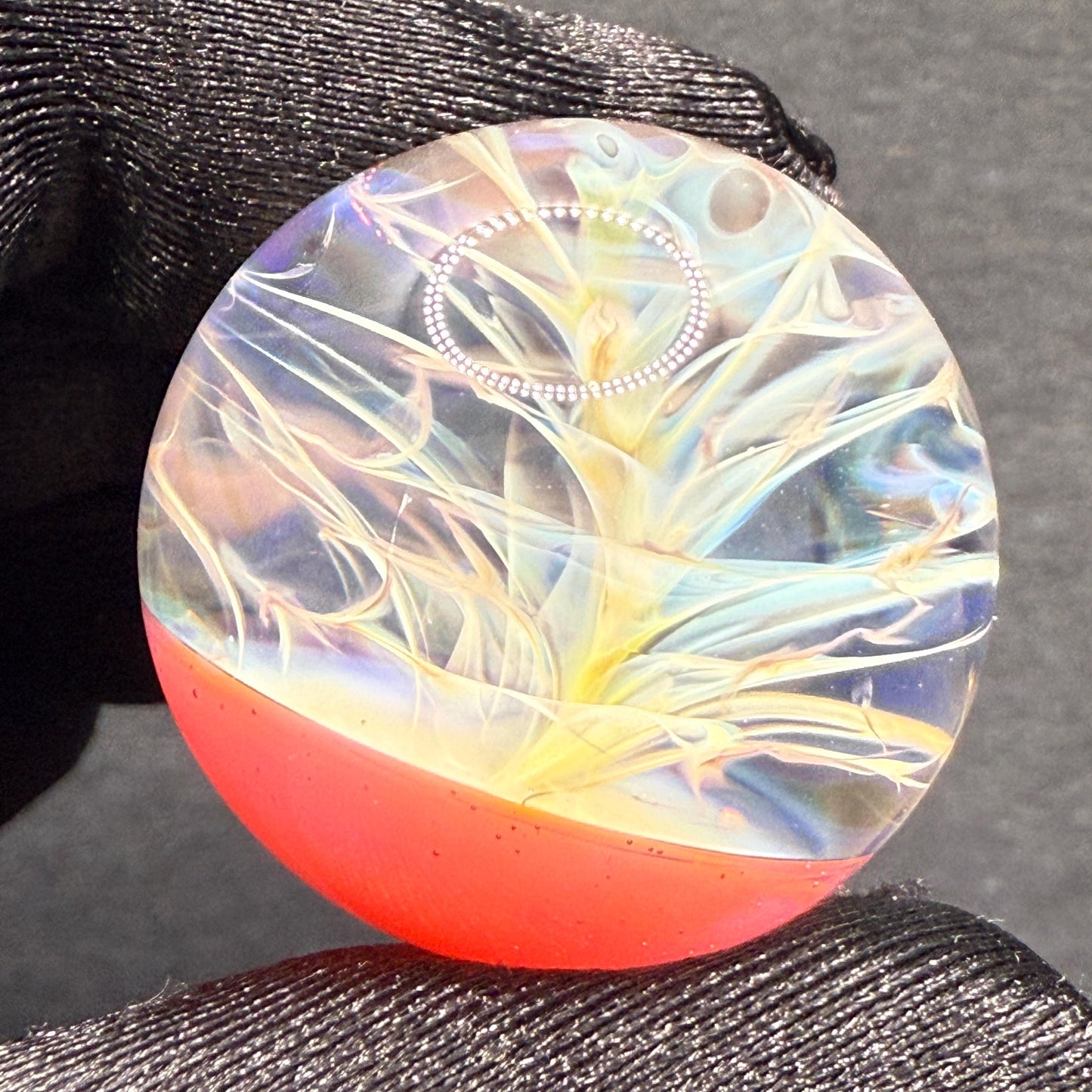 Handmade Glass Marble with Silver Fume Chaos 1.07 Inches || Heady Marble Art Glass