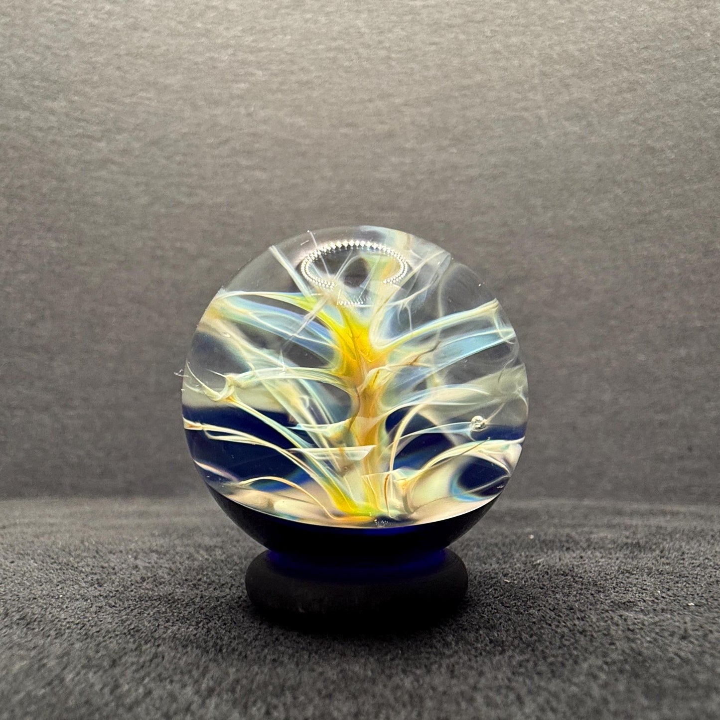 Handmade Glass Marble with Silver Fume Chaos 1.18 Inch || Borosilicate Marbles || Art Glass || Heady Marble
