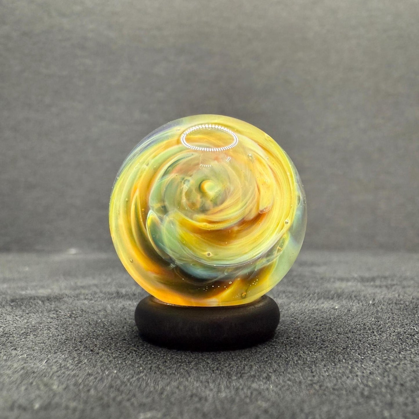 Handmade Glass Marble with Implosion Ying Yang Marble || Heady Glass Marble for Collectors
