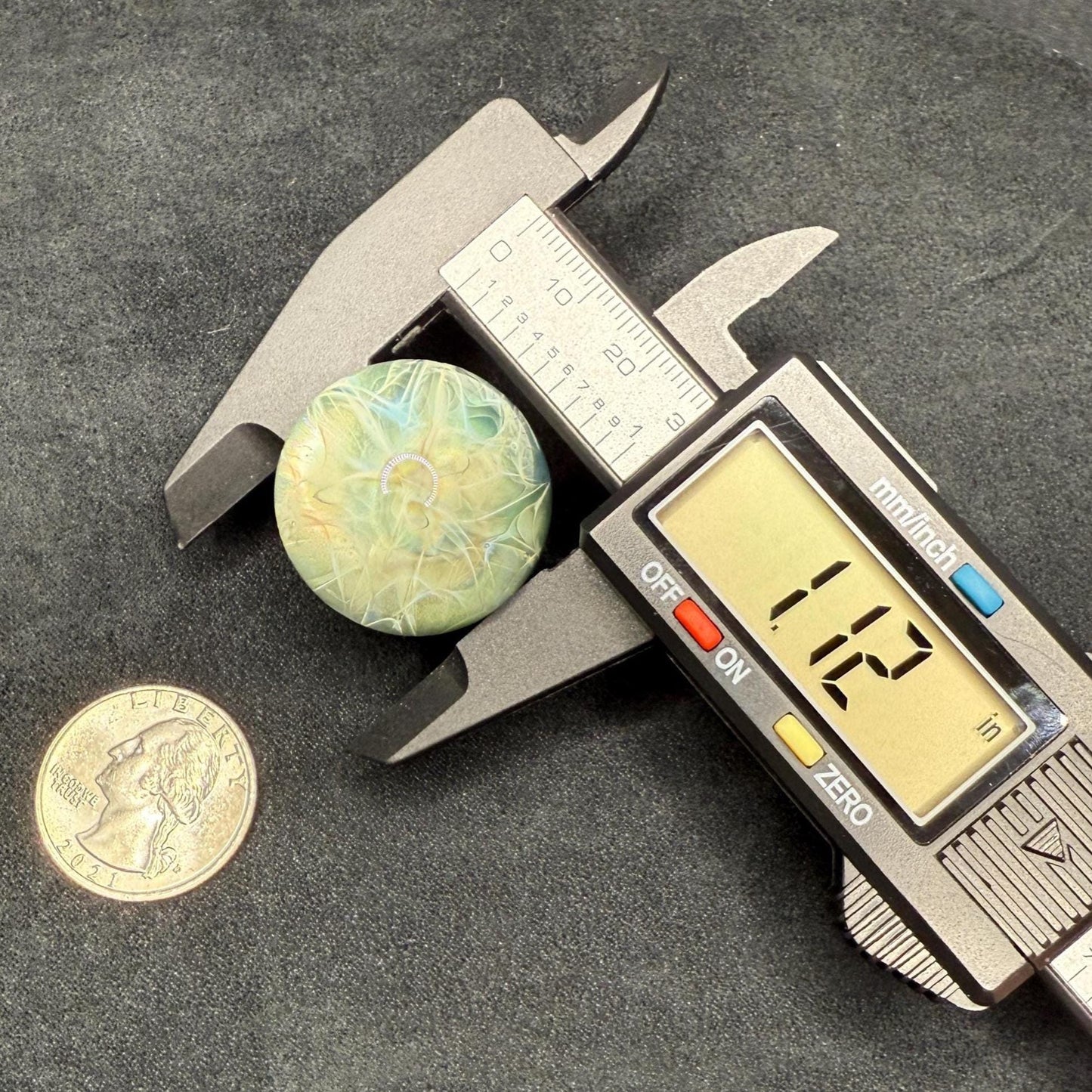 Silver Chaos Fume Borosilicate Marble 1.12 Inch || Lampwork Handmade Glass Marble