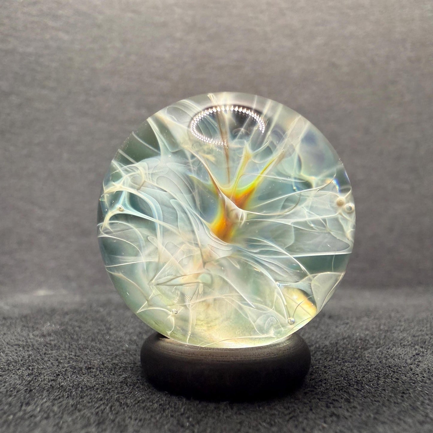 Silver Chaos Fume Borosilicate Marble 1.12 Inch || Lampwork Handmade Glass Marble