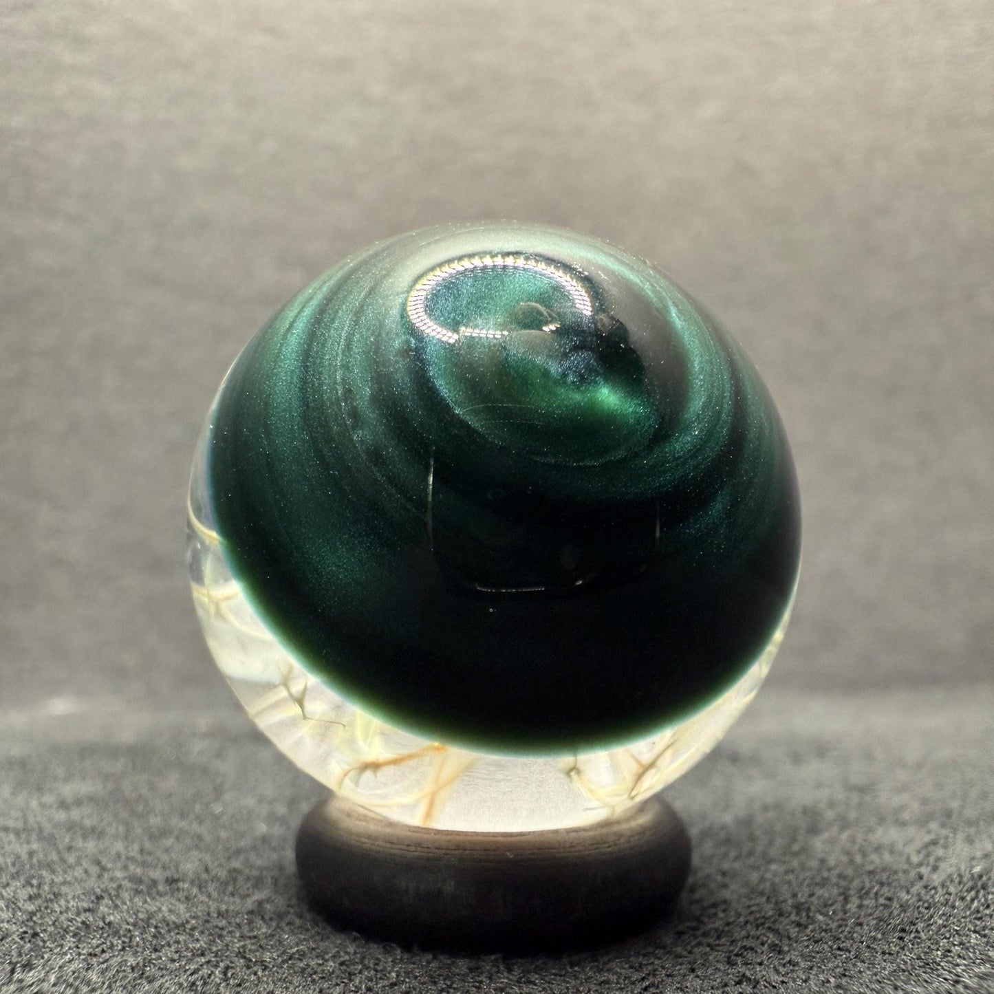 Silver Chaos Fume Borosilicate Marble 1.12 Inch || Lampwork Handmade Glass Marble