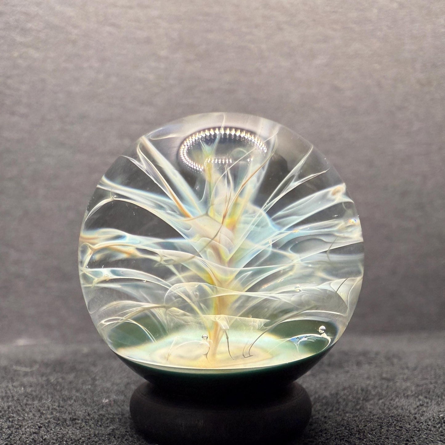 Silver Chaos Fume Borosilicate Marble 1.12 Inch || Lampwork Handmade Glass Marble