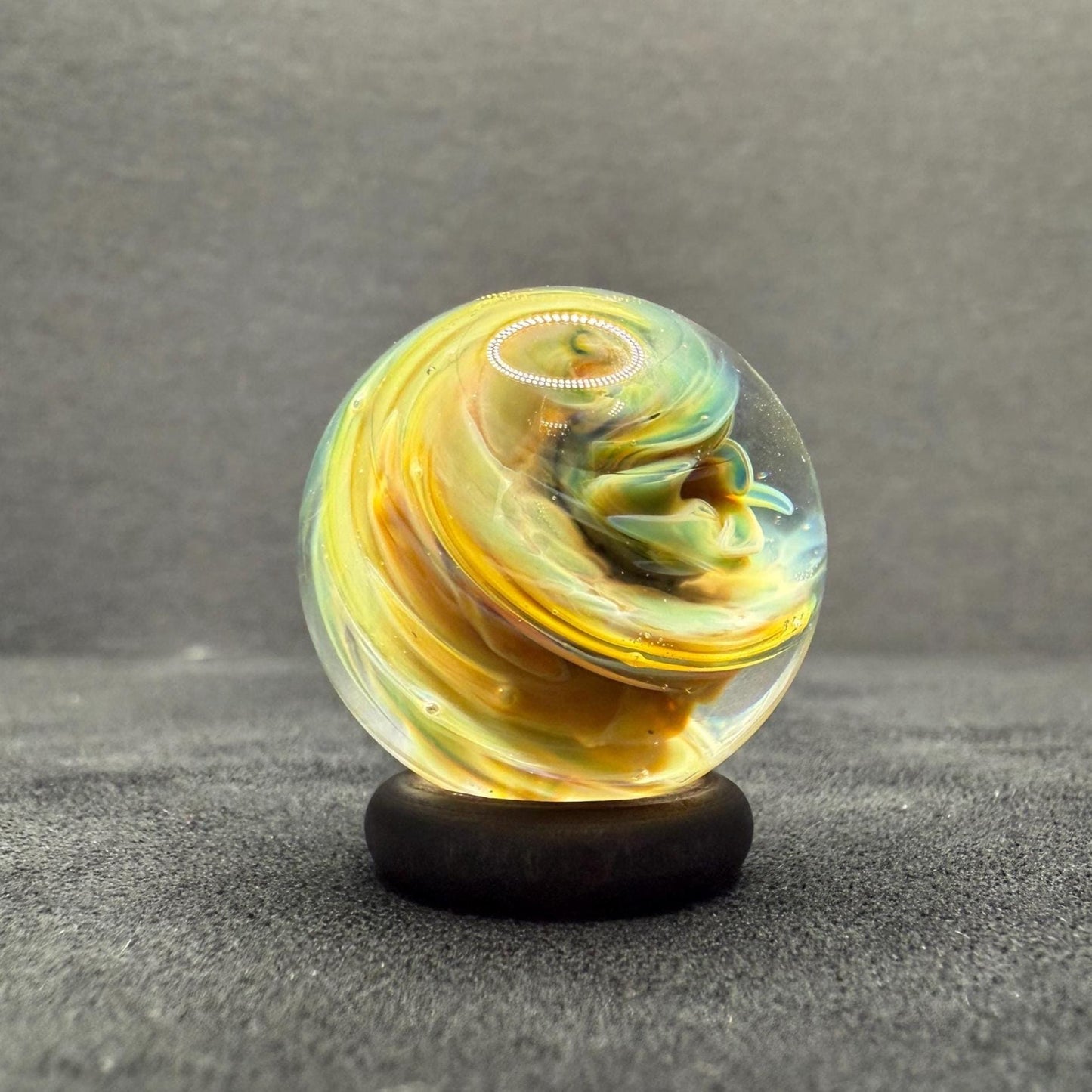 Handmade Glass Marble with Implosion Ying Yang Marble || Heady Glass Marble for Collectors