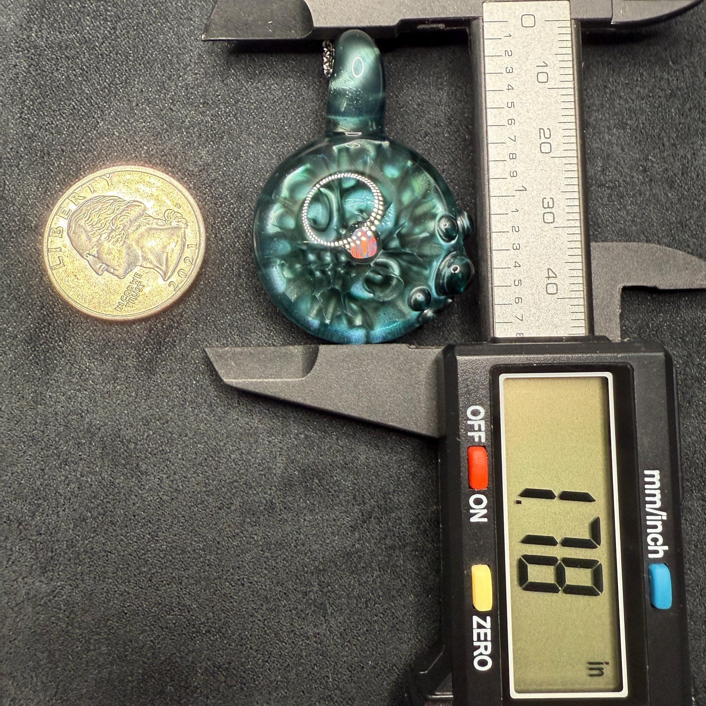 Borosilicate Glass Pendant Implosion Technique with Opal || Heady Glass Pendant || Hand Blown Glass Necklace
