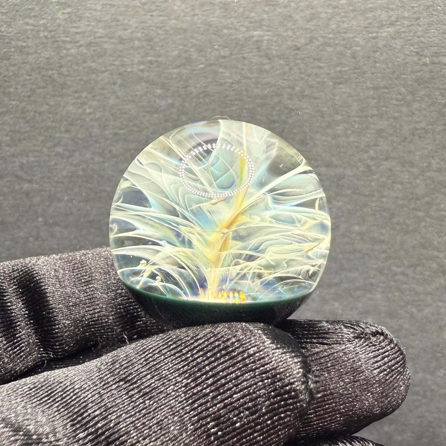 Silver Chaos Fume Borosilicate Marble 1.12 Inch || Lampwork Handmade Glass Marble