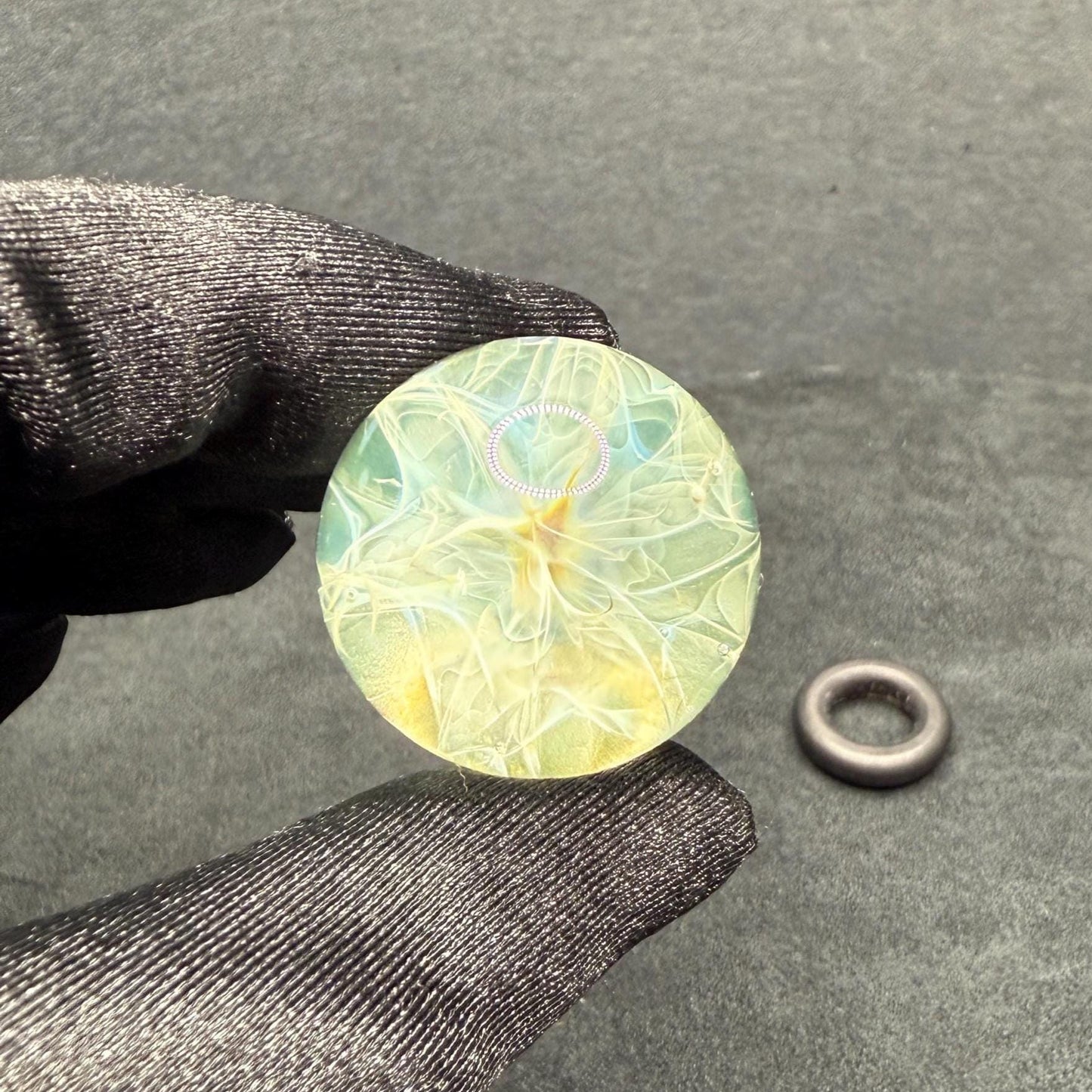 Silver Chaos Fume Borosilicate Marble 1.12 Inch || Lampwork Handmade Glass Marble