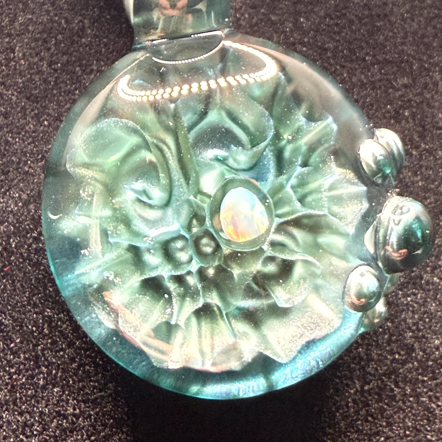 Borosilicate Glass Pendant Implosion Technique with Opal || Heady Glass Pendant || Hand Blown Glass Necklace