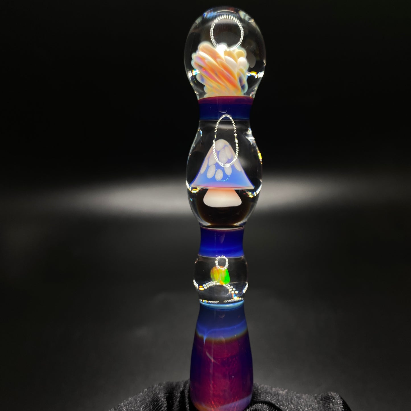 Heady Glass Dab Tool with Mushroom - Borosilicate Glass Handle and Stainless Steel Wax Carving Tool