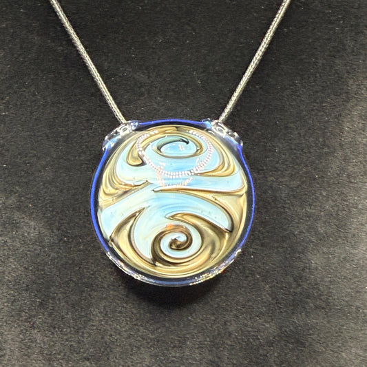 Psychedelic Glass Wigwag Pendant || Hollow Heady Blown Glass Necklace