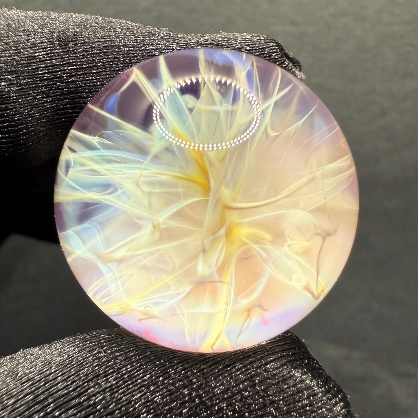 Handmade Glass Marble with Silver Fume Chaos 1.07 Inches || Heady Marble Art Glass