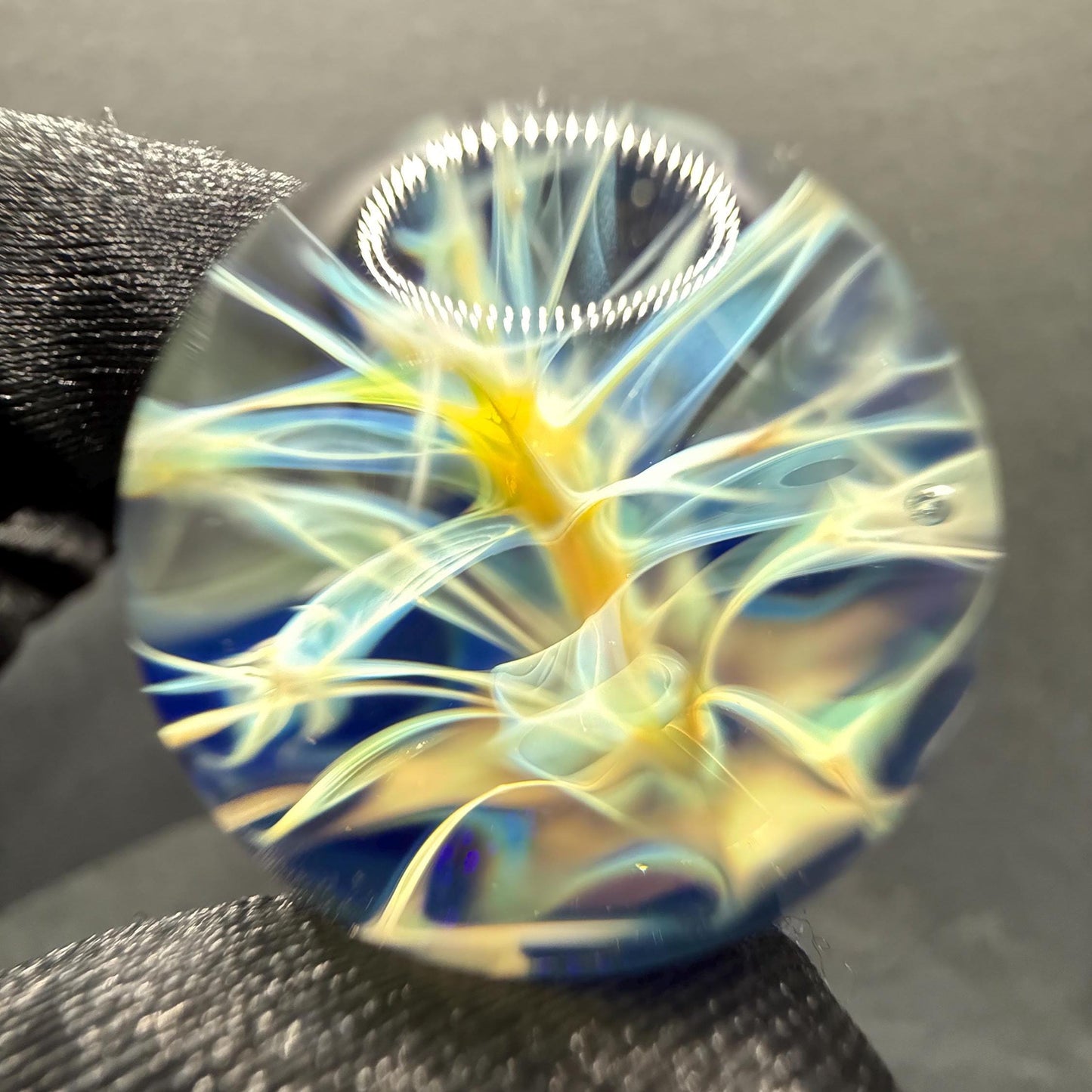 Handmade Glass Marble with Silver Fume Chaos 1.18 Inch || Borosilicate Marbles || Art Glass || Heady Marble