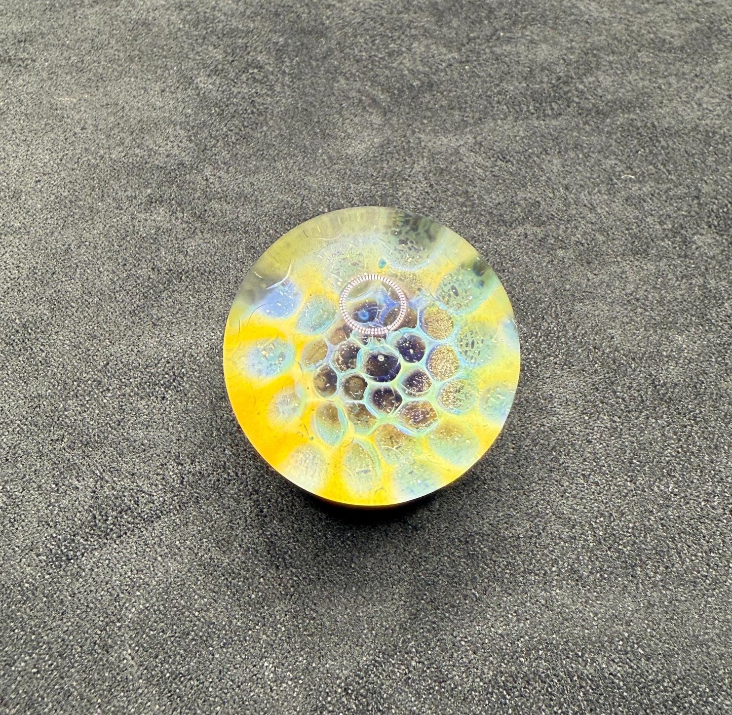 1.12 Inch Silver Fume Honeycomb Glass Marble || Handmade using Borosilicate Glass and Silver