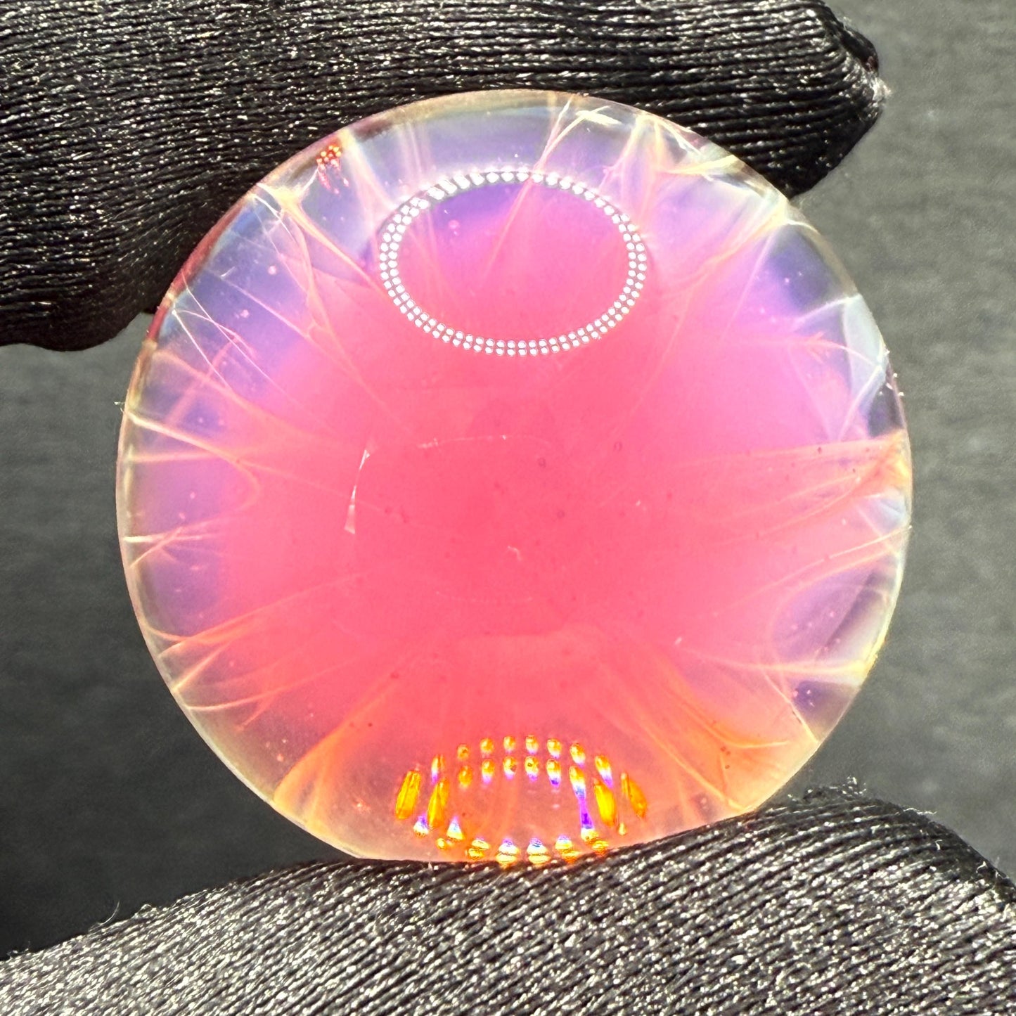 Handmade Glass Marble with Silver Fume Chaos 1.07 Inches || Heady Marble Art Glass