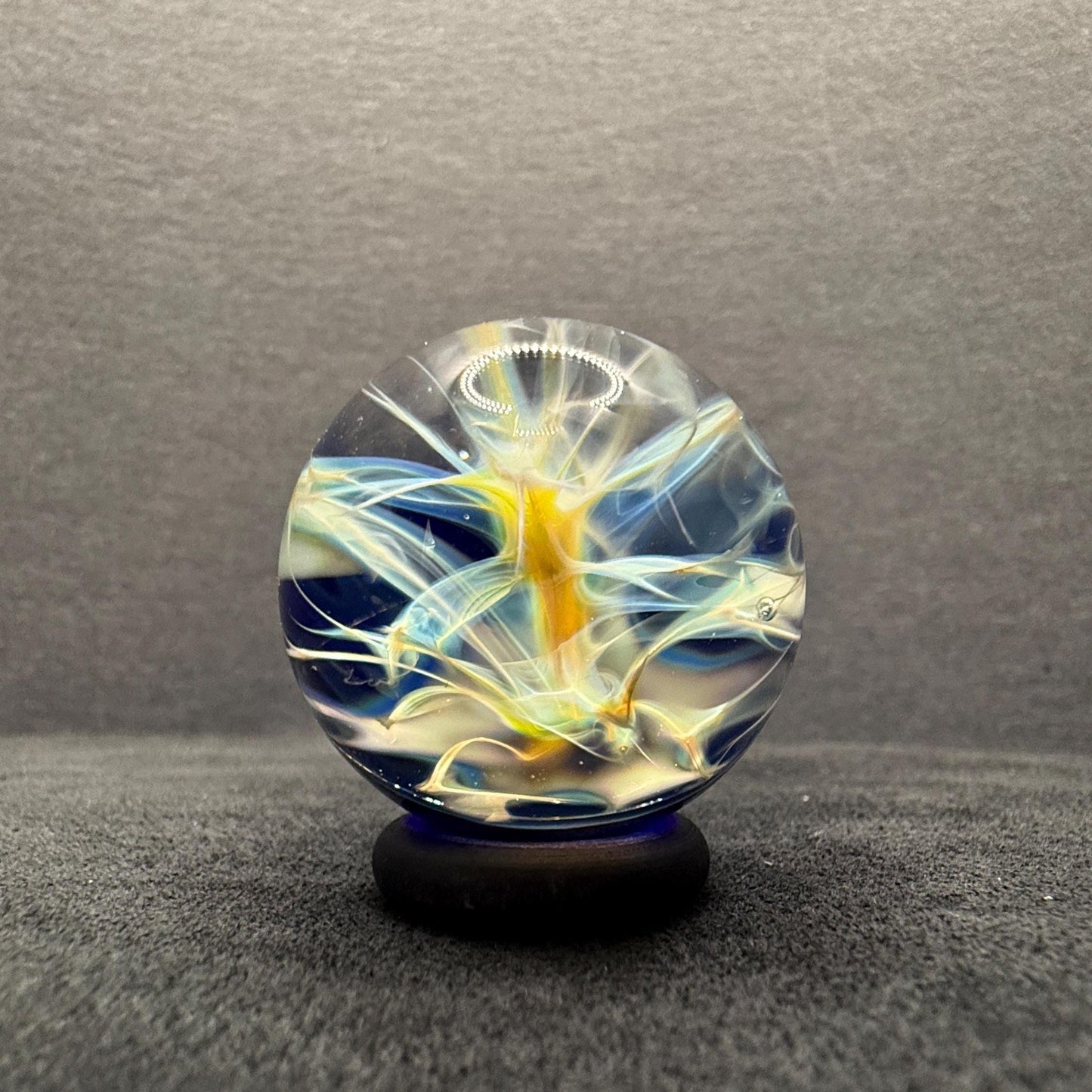 Handmade Glass Marble with Silver Fume Chaos 1.18 Inch || Borosilicate Marbles || Art Glass || Heady Marble
