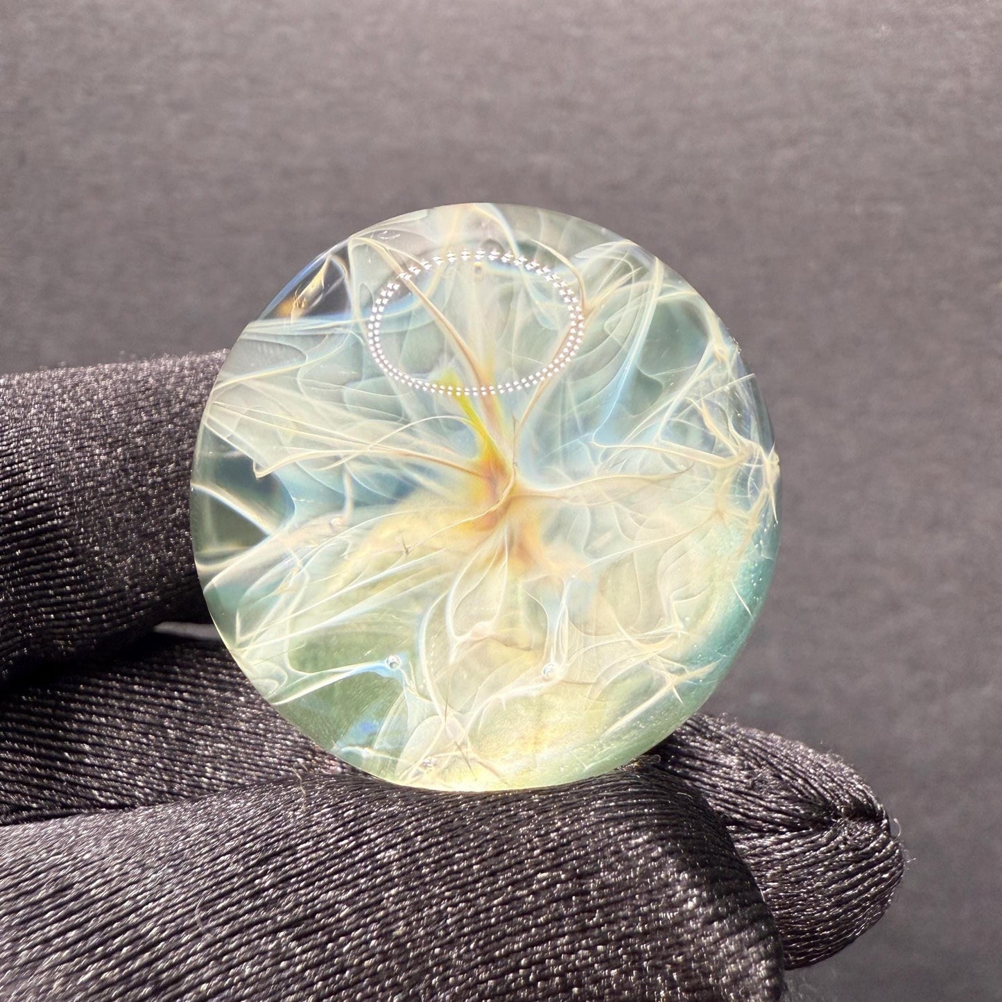 Silver Chaos Fume Borosilicate Marble 1.12 Inch || Lampwork Handmade Glass Marble