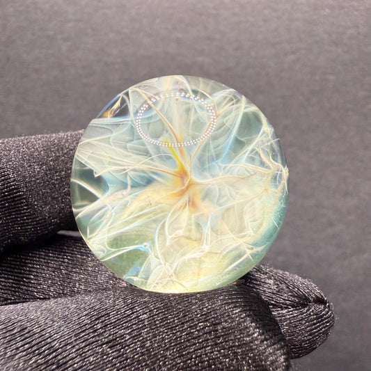 Silver Chaos Fume Borosilicate Marble 1.12 Inch || Lampwork Handmade Glass Marble