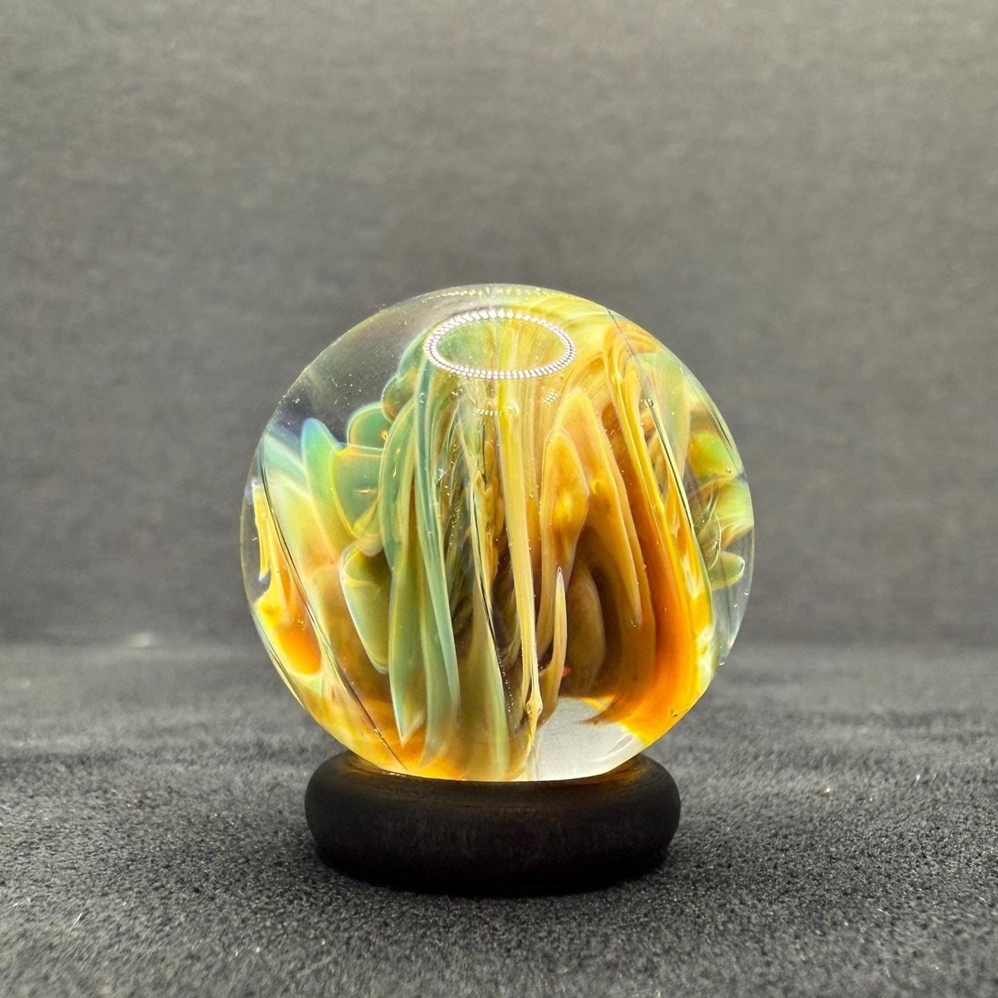 Handmade Glass Marble with Implosion Ying Yang Marble || Heady Glass Marble for Collectors