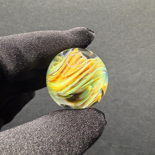 Handmade Glass Marble with Implosion Ying Yang Marble || Heady Glass Marble for Collectors